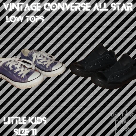 Converse All Star black mono & blue canvas low top sneakers shoes 11 - Picture 1 of 14